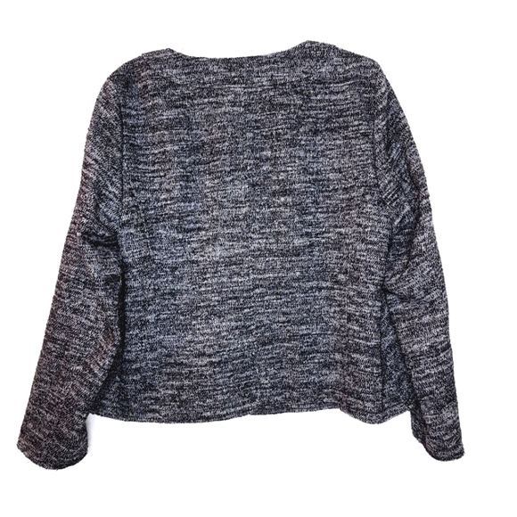 NEW j jill women's large petite snap button jacket gray blac blazer suit - Picture 9 of 15